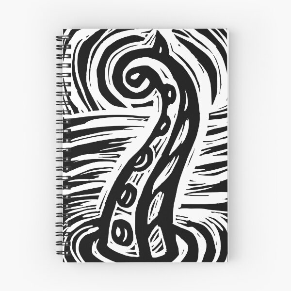 Item preview, Loch ness tentacle kraken octopus sea monster linoprint designed and sold by petalecho.