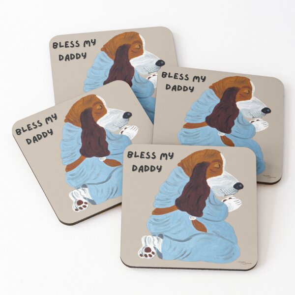 Item preview, Praying Basset Hound puppy "Bless My Daddy" designed and sold by Squirreldumplings.