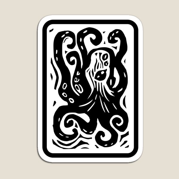 Item preview, Monstruo marino pulpo Kraken, linograbado designed and sold by petalecho.
