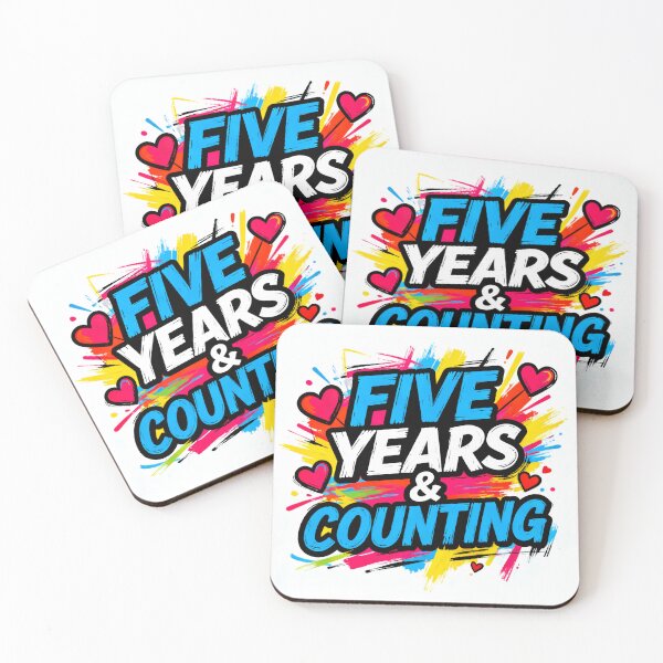 Item preview, Five Years & Counting – Minimal Anniversary Typography Design designed and sold by FreeFromDefault.