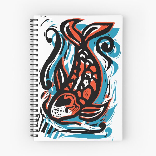 Item preview, Koi fish Japan linoprint designed and sold by petalecho.