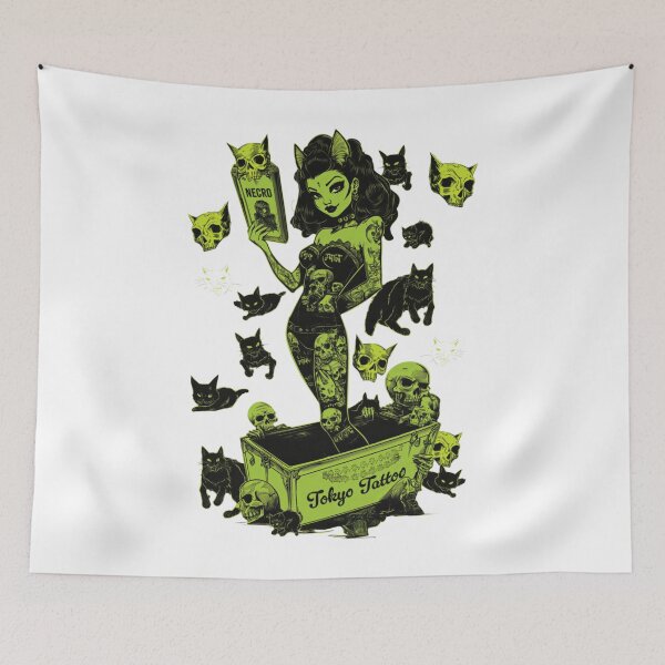 Item preview, Tokyo Tattoo Necro Cat Babe   designed and sold by ToyRewindPod.