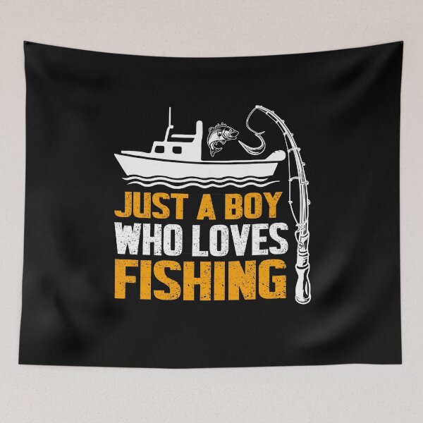 Item preview, Bass Fishing Just A Boy Who Loves Fishing Boat Life designed and sold by MuniraWearify.