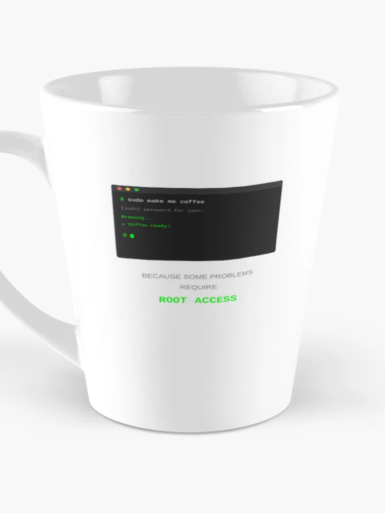 Thumbnail 3 of 4, Coffee Mug, sudo Make Me Coffee Linux Unix Programmer Terminal Command Line designed and sold by JoshCustomTees.