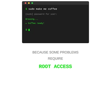 Artwork thumbnail, sudo Make Me Coffee Linux Unix Programmer Terminal Command Line by JoshCustomTees