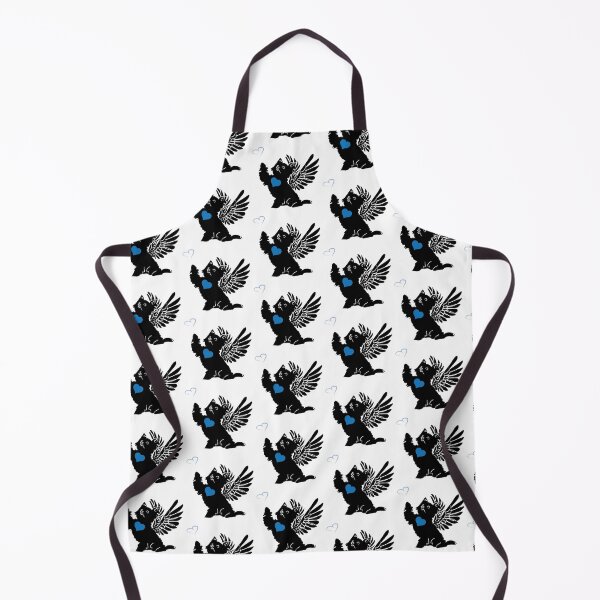 Item preview, Black Dog Angel with Blue Heart on White Background designed and sold by Digitalmyth's Designs.
