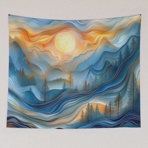 Item preview, Abstract Mountain Landscape at Sunset designed and sold by MargaretWiktor.