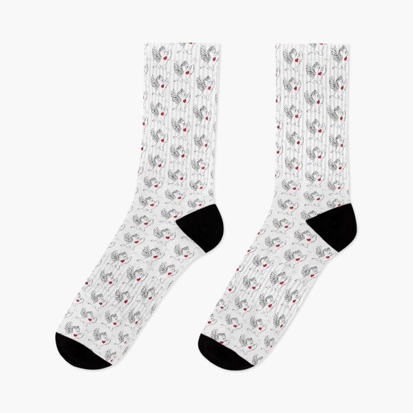 Item preview, White Dog Angel with Red Heart on White Background designed and sold by Digitalmyth's Designs.