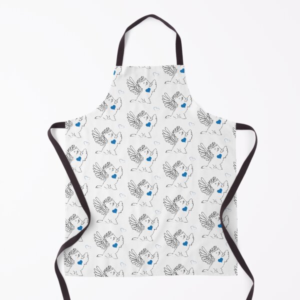 Item preview, White Dog Angel with Blue Heart on White Background designed and sold by Digitalmyth's Designs.