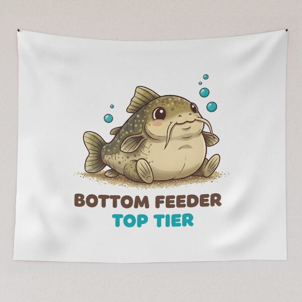 Item preview, Funny Catfish Bottom Feeder Top Tier Chibi Kawaii Fish  designed and sold by TankTherapyArt.