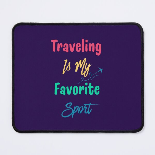 Item preview, Traveling Is My Favorite Sport Typography with Airplane Route Illustration designed and sold by Inkworksbyshery.