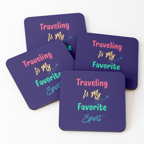 Item preview, Traveling Is My Favorite Sport Typography with Airplane Route Illustration designed and sold by Inkworksbyshery.