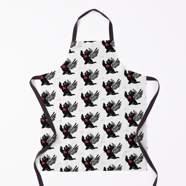Item preview, Black Dog Angel with Red Heart on White Background designed and sold by Digitalmyth's Designs.