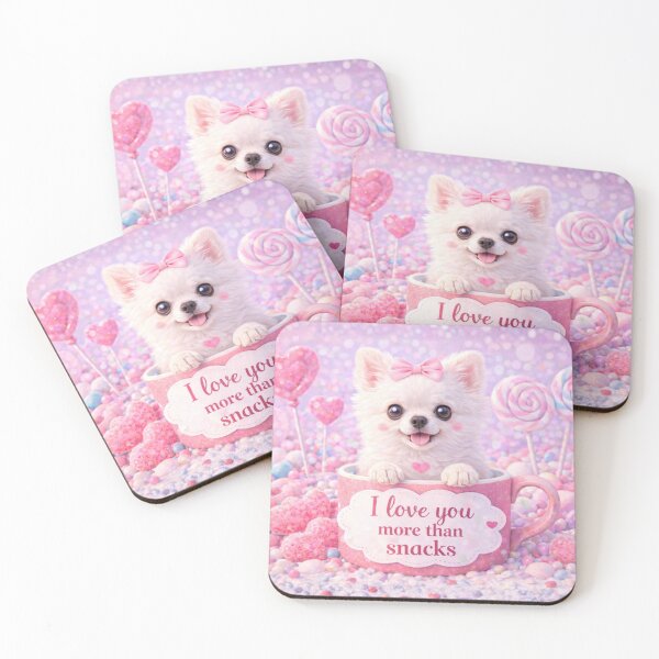 Item preview, White Chihuahua Puppy Loves Snacks designed and sold by GivingJoy.