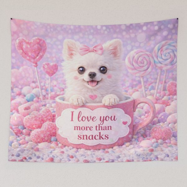 Item preview, White Chihuahua Puppy Loves Snacks designed and sold by GivingJoy.