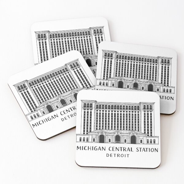 Item preview, Michigan Central Station Detroit Minimalist Line Art designed and sold by CirySketchCo.