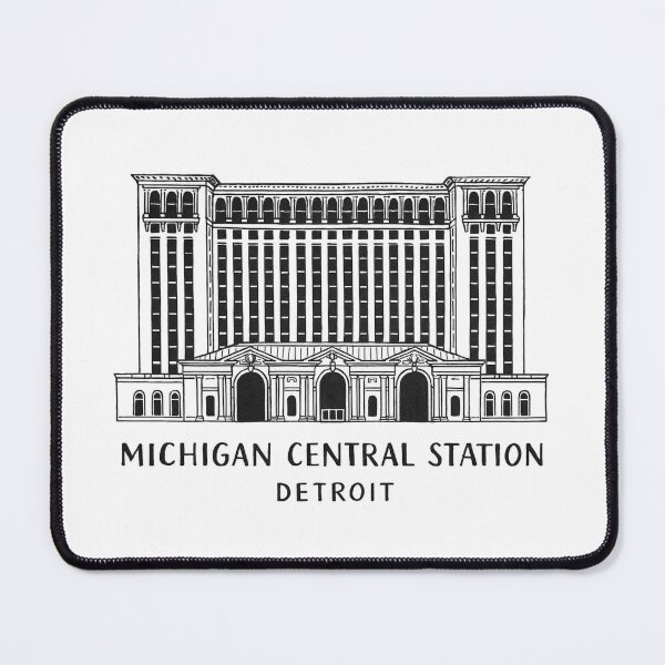 Item preview, Michigan Central Station Detroit Minimalist Line Art designed and sold by CirySketchCo.