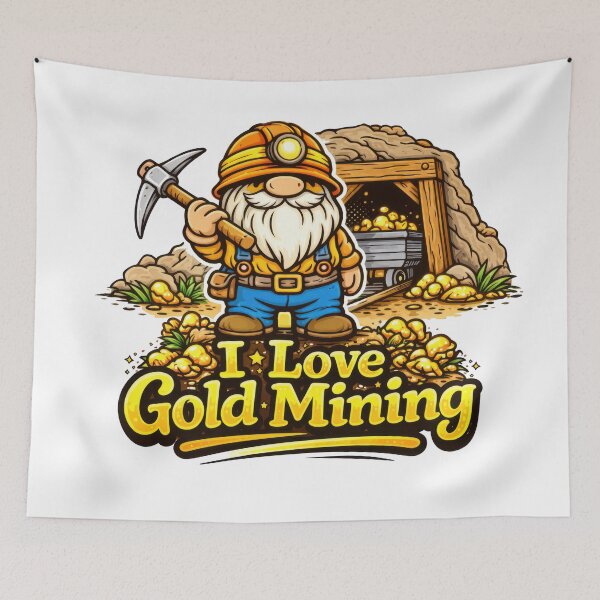 Item preview, Gnome Gold Miner – I Love Gold Mining designed and sold by Moriarty's Digital Visions.