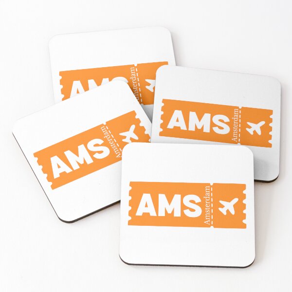 Item preview, AMS Amsterdam Airport Code Vintage Travel Sticker - Minimalist Amsterdam Art designed and sold by Sparkledust Creations.