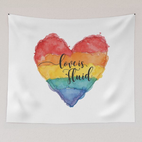 Item preview, Love is Fluid: Rainbow Watercolor Pride Heart designed and sold by rainbowgremlin.