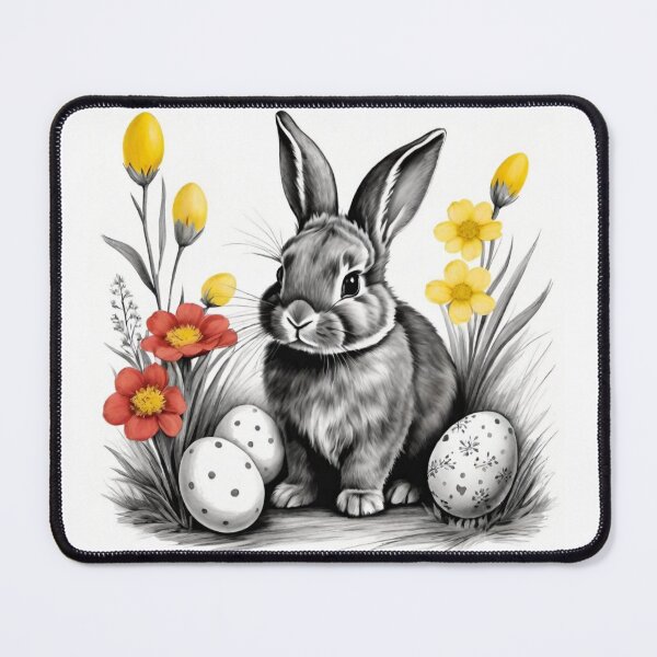 Item preview, Colorful Festive Easter Eggs Easter Bunny Spring Flowers Version 15 designed and sold by DreamingAwake1.