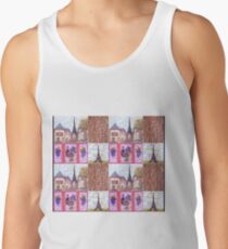 Paris Inspired Pointillism Grapes Wine Wood by Kristie Hubler Tank Top