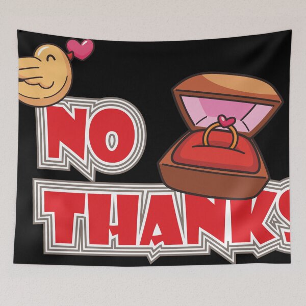 Item preview, No Thanks – Anti Valentine’s Day Funny Love Design designed and sold by Bianormal.