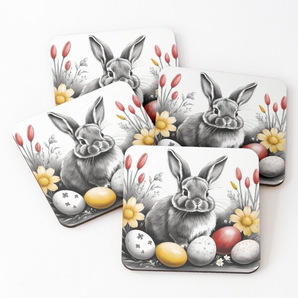 Item preview, Colorful Festive Easter Eggs Easter Bunny Spring Flowers Version 16 designed and sold by DreamingAwake1.
