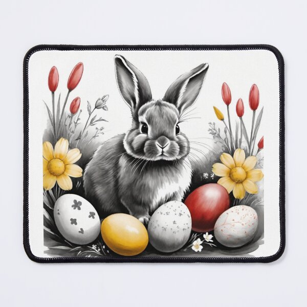 Item preview, Colorful Festive Easter Eggs Easter Bunny Spring Flowers Version 16 designed and sold by DreamingAwake1.