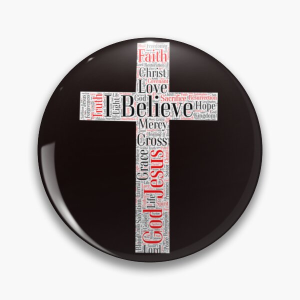 Item preview, I Believe – Cross Word Cloud Christian Art designed and sold by kstampa.