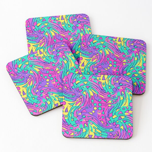 Item preview, Retro Geometric Grid Wave Seamless Pattern in Neon Colors designed and sold by patternproai.