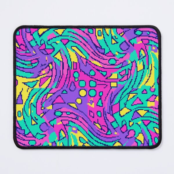 Item preview, Retro Geometric Grid Wave Seamless Pattern in Neon Colors designed and sold by patternproai.