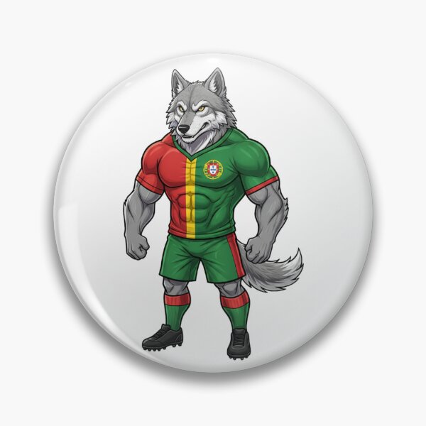 Item preview, Powerful Portuguese Iberian Wolf Football Mascot 2026 designed and sold by ArtByKatti.