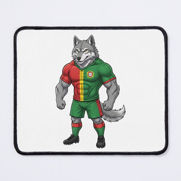 Item preview, Powerful Portuguese Iberian Wolf Football Mascot 2026 designed and sold by ArtByKatti.