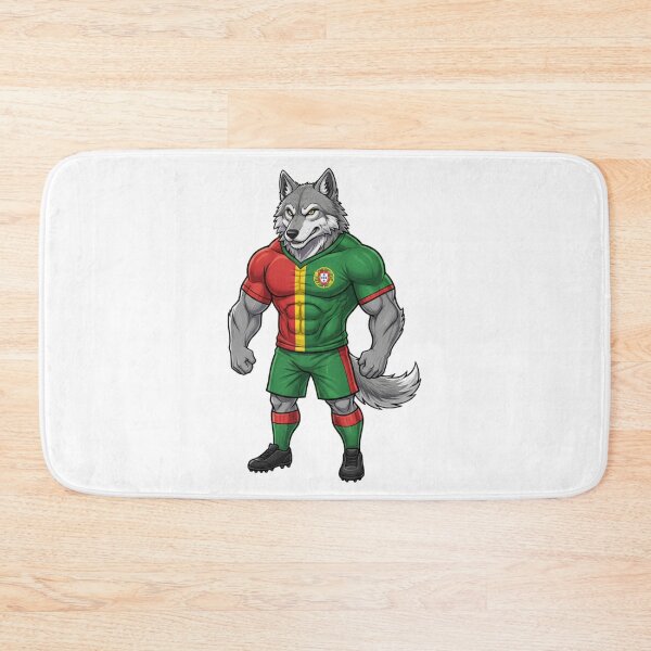 Item preview, Powerful Portuguese Iberian Wolf Football Mascot 2026 designed and sold by ArtByKatti.