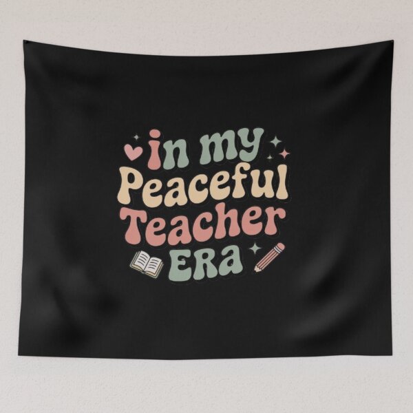 Item preview, In My Peaceful Teacher Era Retro Minimalist Pastel Aesthetic T‑Shirt designed and sold by Youpiworld.