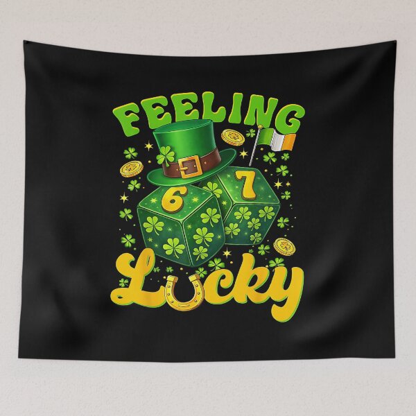 Item preview, Feeling Lucky St Patricks Day Six Seven Dice 67 Meme Men Boy designed and sold by MerchDeviant.