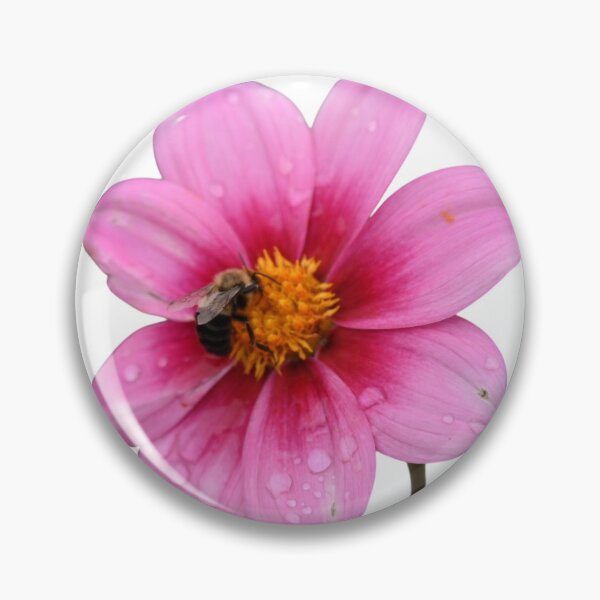 Item preview, Bee Visiting Pink Flower designed and sold by SilverLiningLab.