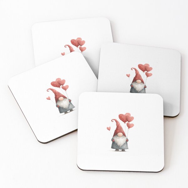 Item preview, Valentines day gnome with heart balloons designed and sold by MendaciousMina.