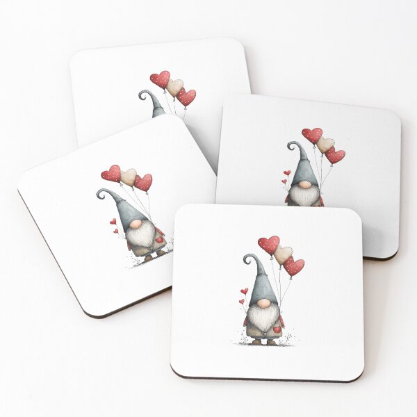 Item preview, Valentines day gnome with heart balloons designed and sold by MendaciousMina.