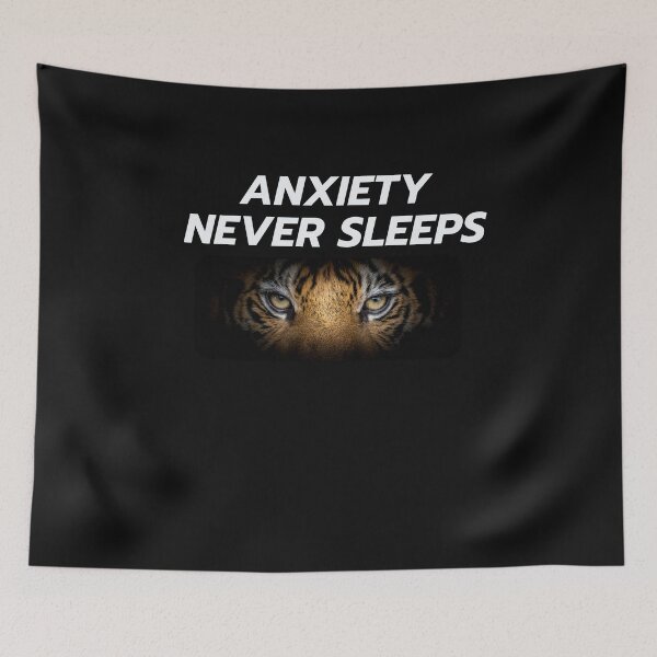 Item preview, Anxiety Quote Artwork for People Who Overthink at Night and Struggle With Restlessness designed and sold by ChameraDesign.