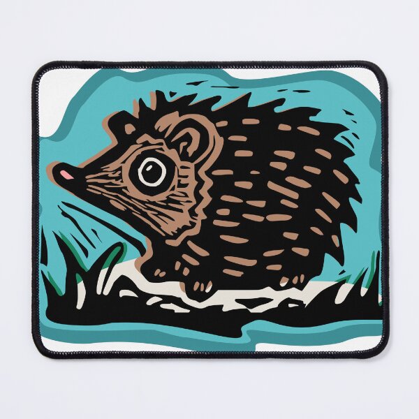 Item preview, Cute hedgehog linoprint designed and sold by petalecho.
