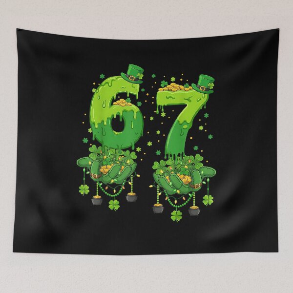 Item preview, 67 Meme Shamrocks Six Seven Shamrocks 6-7 St Patricks Day designed and sold by MerchDeviant.