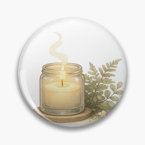 Item preview, Candle with Fern Leaves on Wood designed and sold by jgvisualarts.