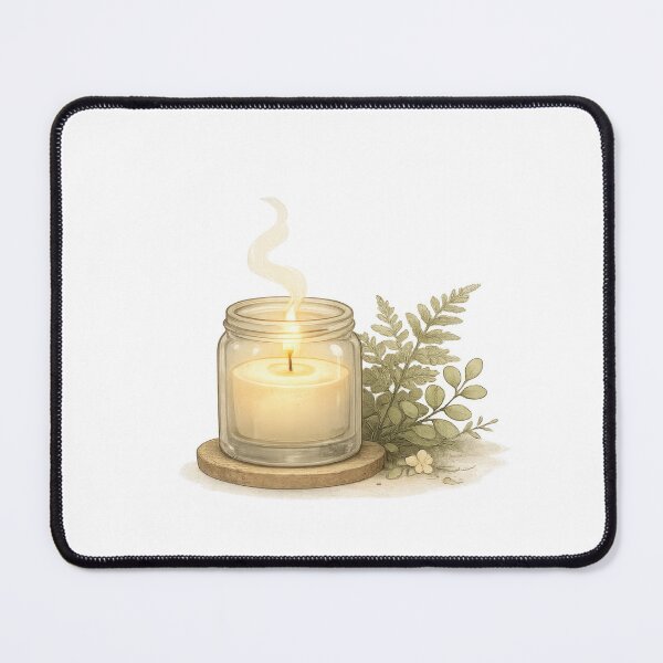 Item preview, Candle with Fern Leaves on Wood designed and sold by jgvisualarts.