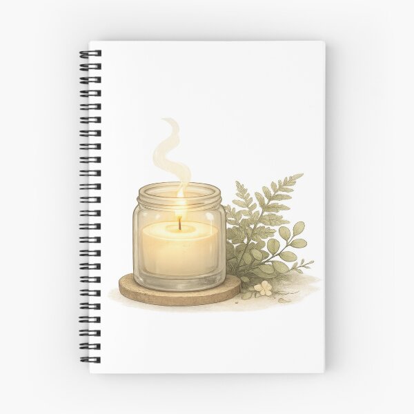 Item preview, Candle with Fern Leaves on Wood designed and sold by jgvisualarts.