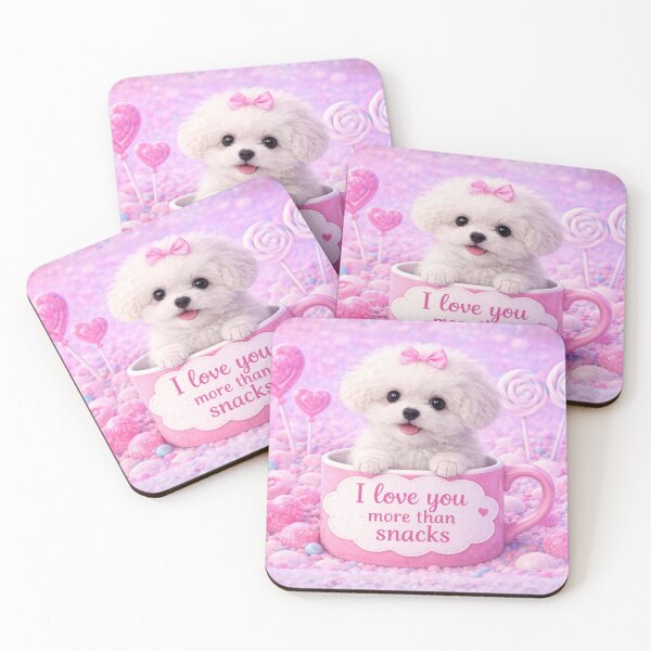 Item preview, Bichon Frise Puppy Loves Snacks designed and sold by GivingJoy.