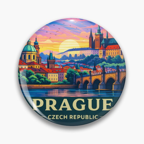 Item preview, Prague Czech Republic Retro Travel Emblem designed and sold by Timegraf.