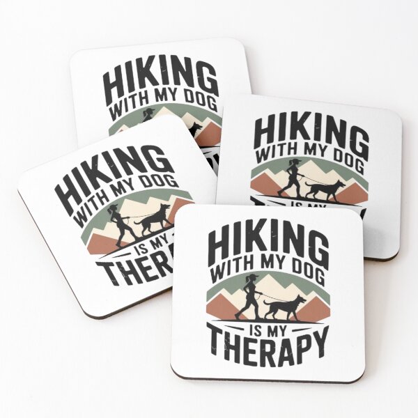 Item preview, Hiking With My Dog Is My Therapy Vintage Outdoor Dog Mom Adventure T‑Shirt designed and sold by Youpiworld.