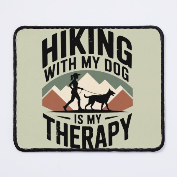 Item preview, Hiking With My Dog Is My Therapy Vintage Outdoor Dog Mom Adventure T‑Shirt designed and sold by Youpiworld.